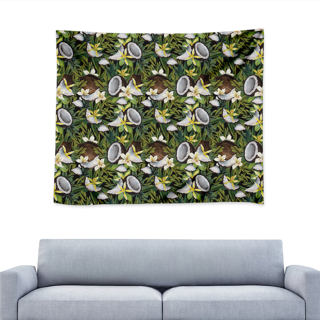 Vanilla Flower And Coconut Pattern Print Tapestry