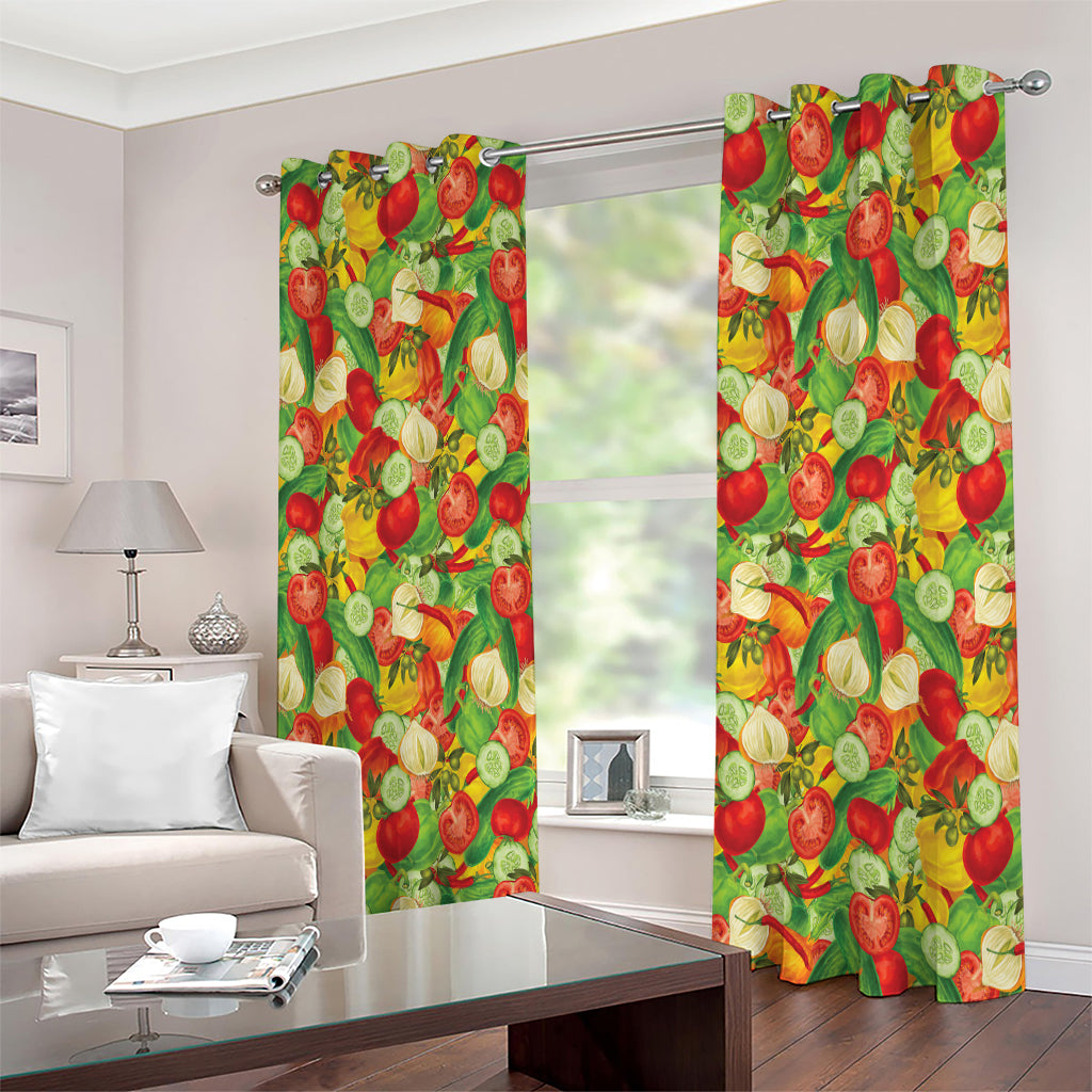 Vegan Pattern Print Extra Wide Grommet Curtains