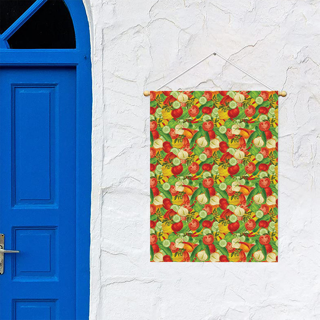 Vegan Pattern Print Garden Flag