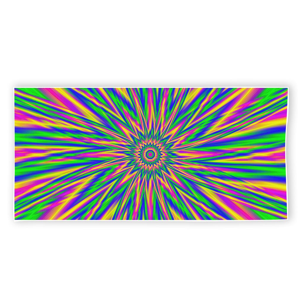 Vibrant Psychedelic Optical Illusion Beach Towel