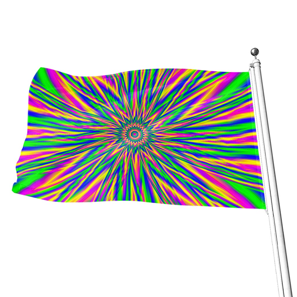 Vibrant Psychedelic Optical Illusion Flag