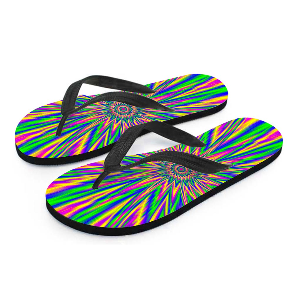 Vibrant Psychedelic Optical Illusion Flip Flops