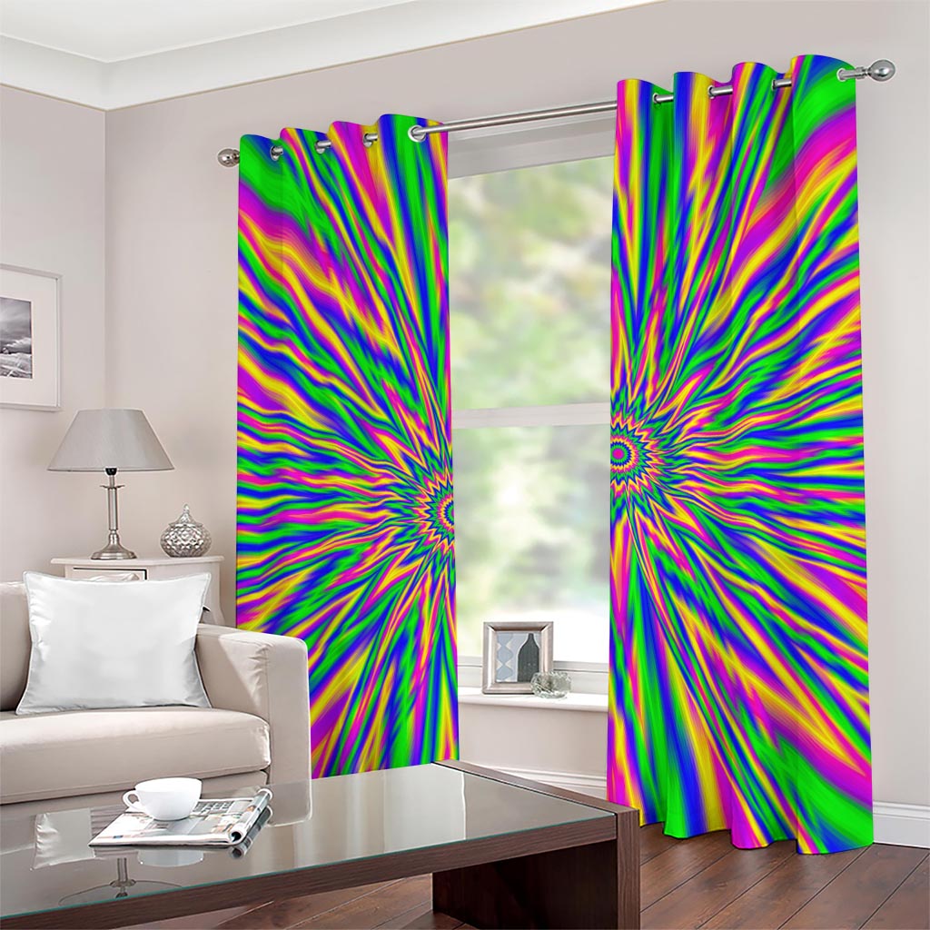 Vibrant Psychedelic Optical Illusion Grommet Curtains