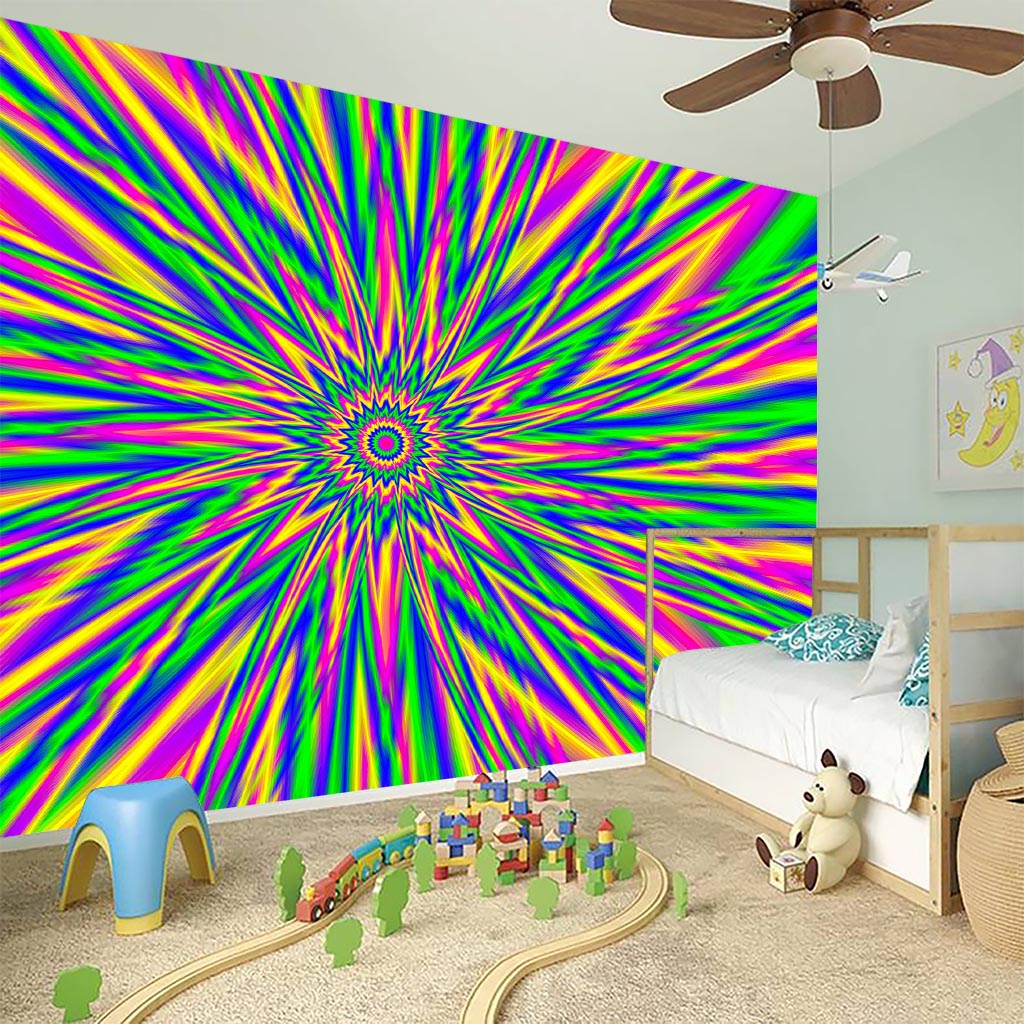 Vibrant Psychedelic Optical Illusion Wall Sticker