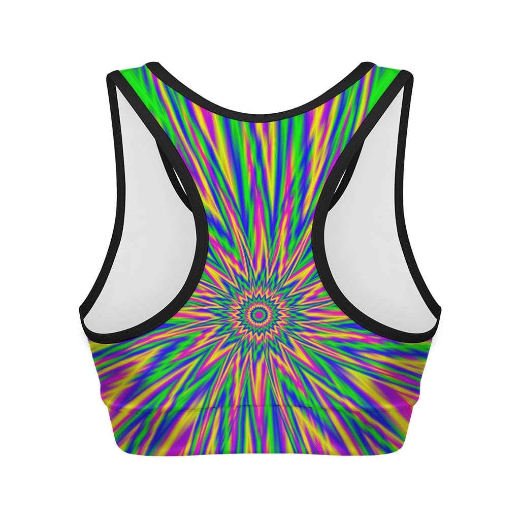 Vibrant Psychedelic Optical Illusion Women's Sports Bra