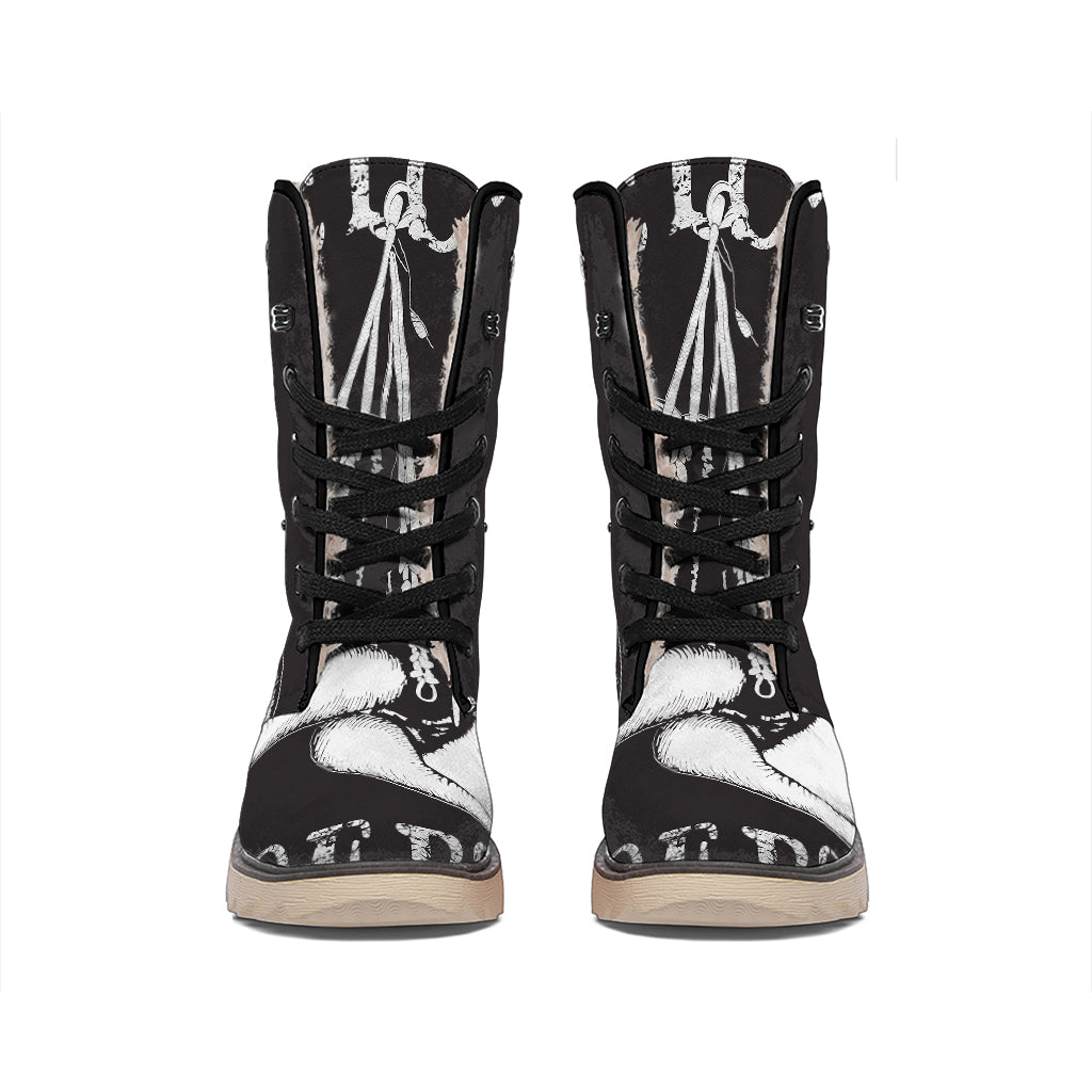 Victory King Of Boxing Print Winter Boots