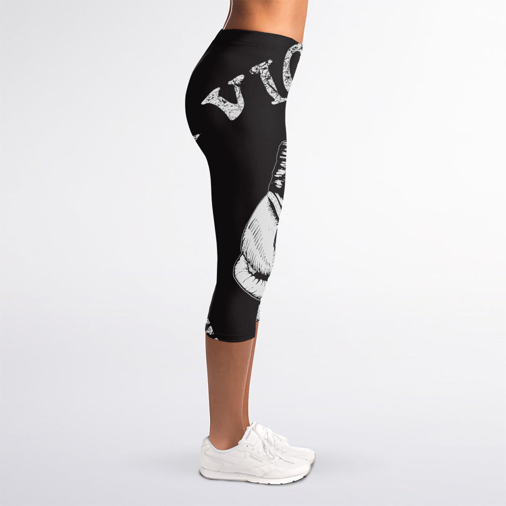 Victory King Of Boxing Print Women's Capri Leggings