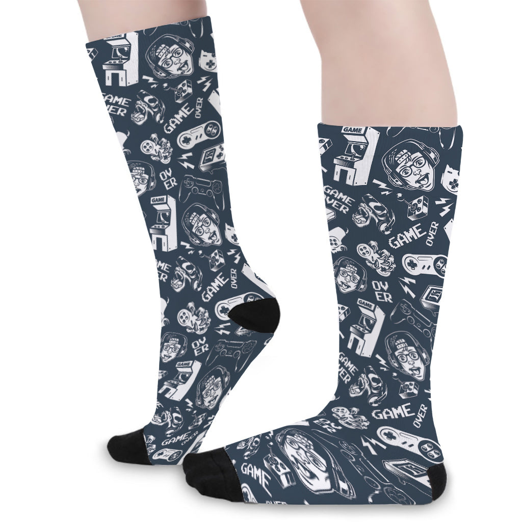Video Game Devices Pattern Print Long Socks