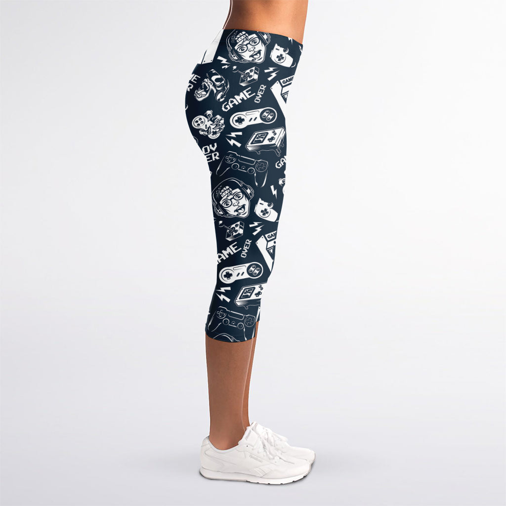 Video Game Devices Pattern Print Women's Capri Leggings