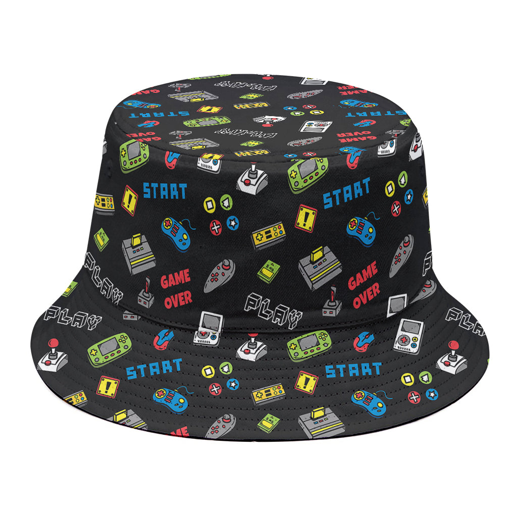 Video Game Gadgets Pattern Print Bucket Hat