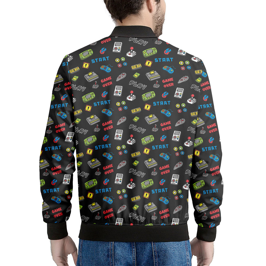 Video Game Gadgets Pattern Print Men's Bomber Jacket