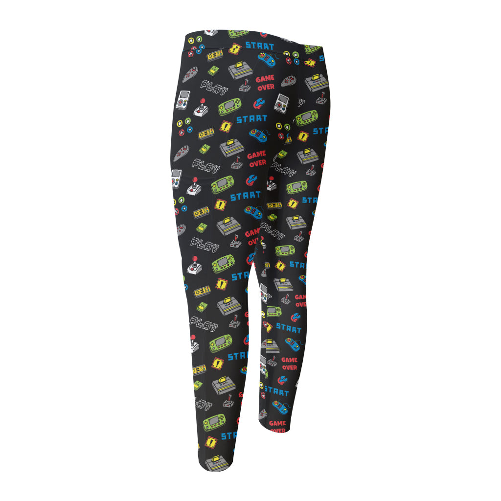 Video Game Gadgets Pattern Print Men's Compression Pants