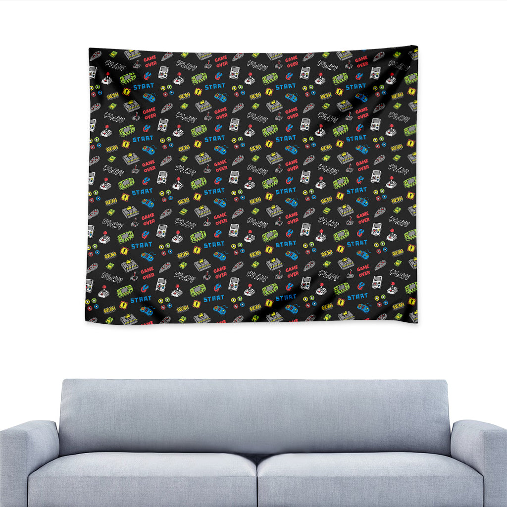 Video Game Gadgets Pattern Print Tapestry