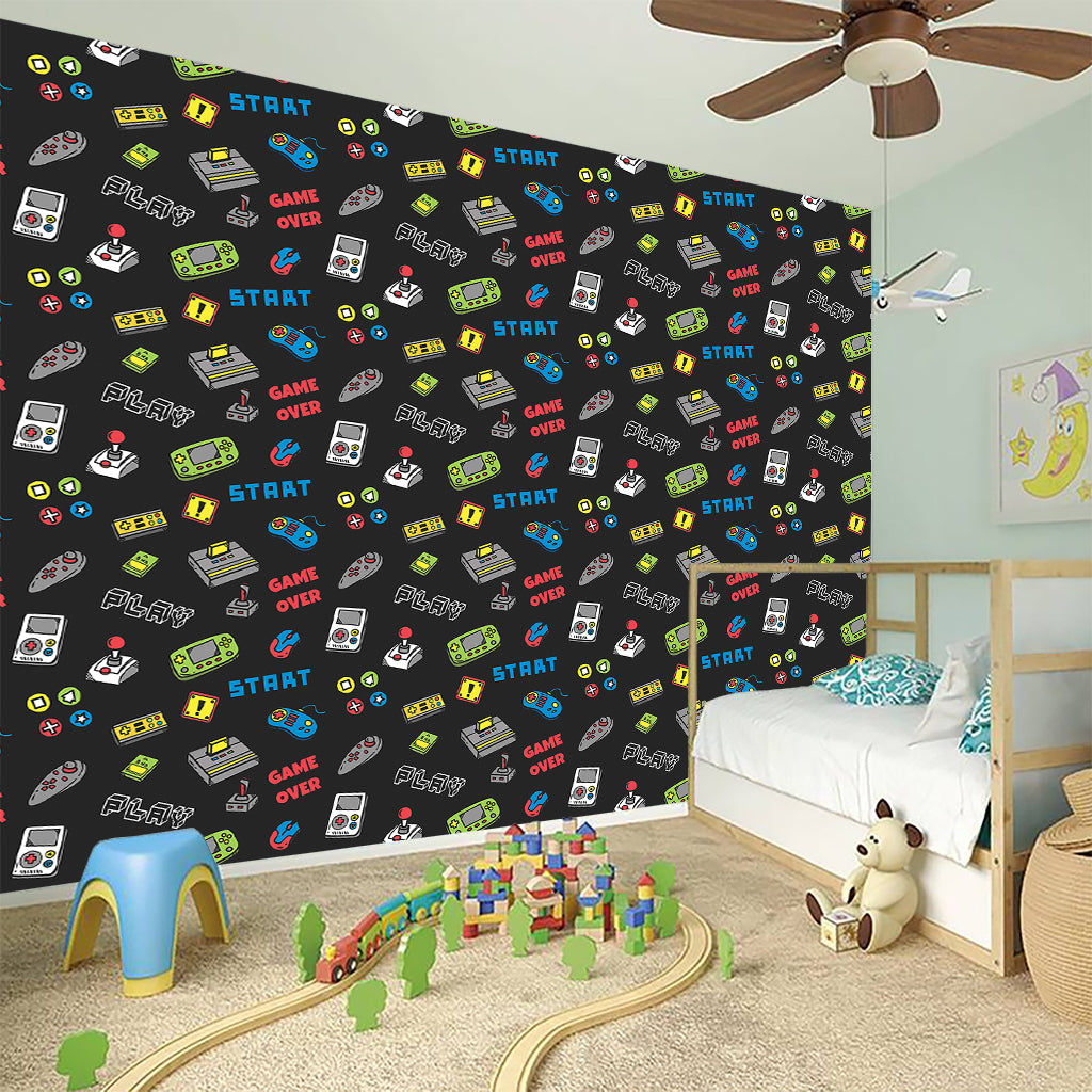 Video Game Gadgets Pattern Print Wall Sticker