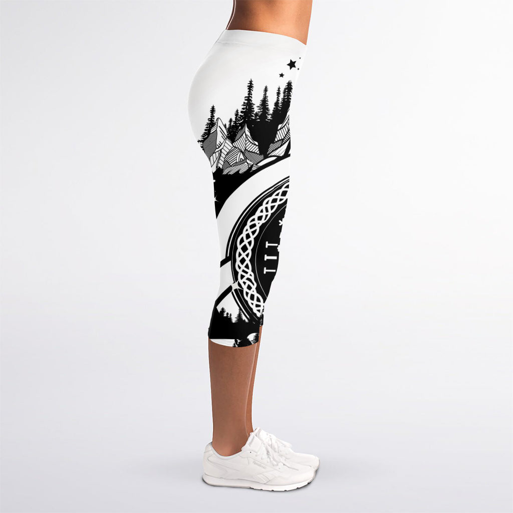 Viking Celtic Trinity Knot Print Women's Capri Leggings
