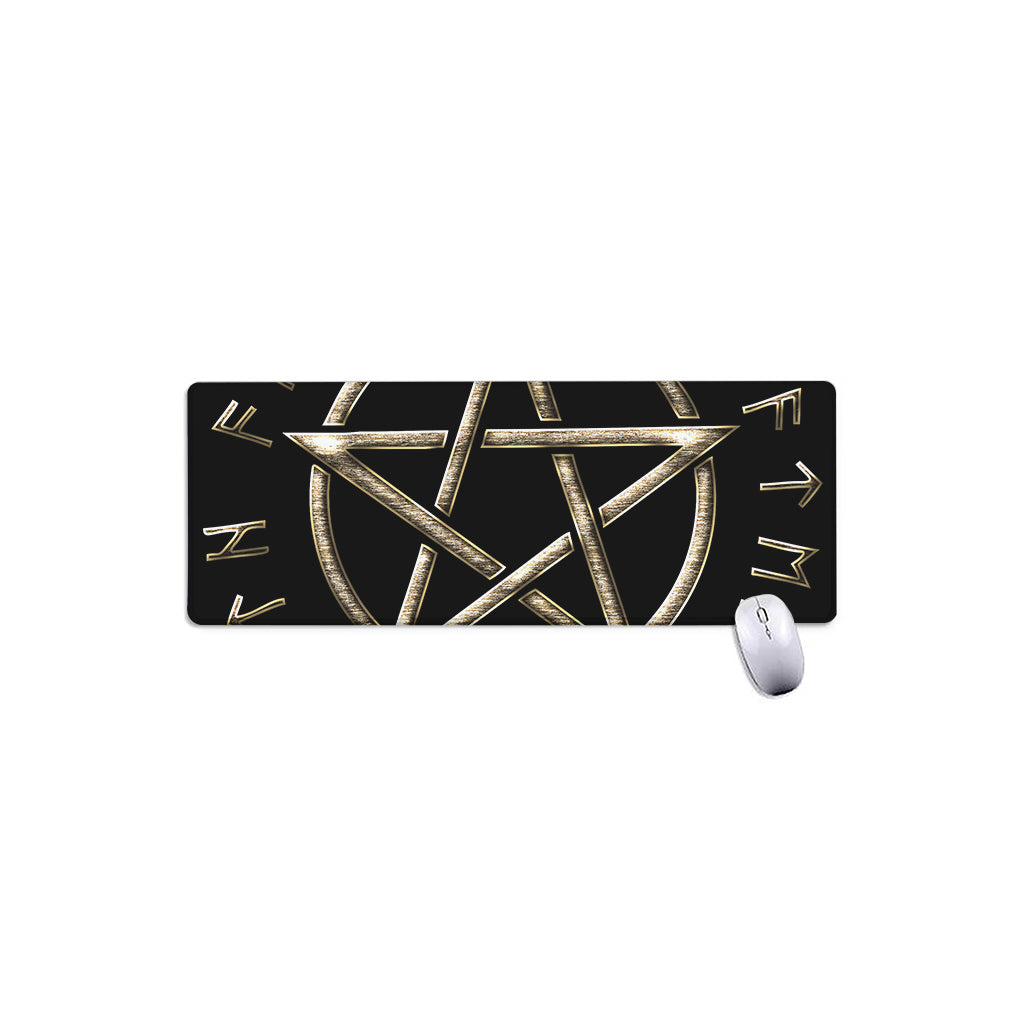 Viking Nordic Runes Pentagram Print Extended Mouse Pad