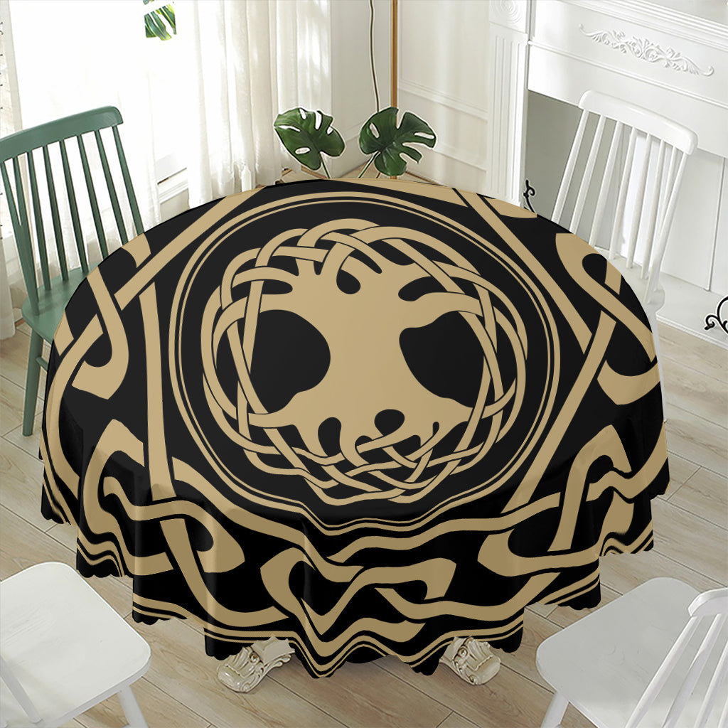 Viking Tree Of Life Print Waterproof Round Tablecloth