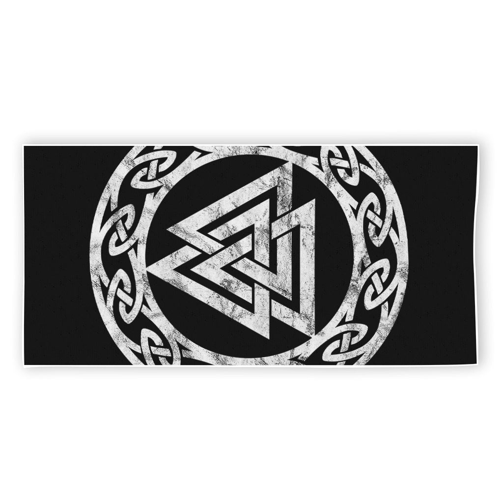Viking Valhalla Symbol Print Beach Towel