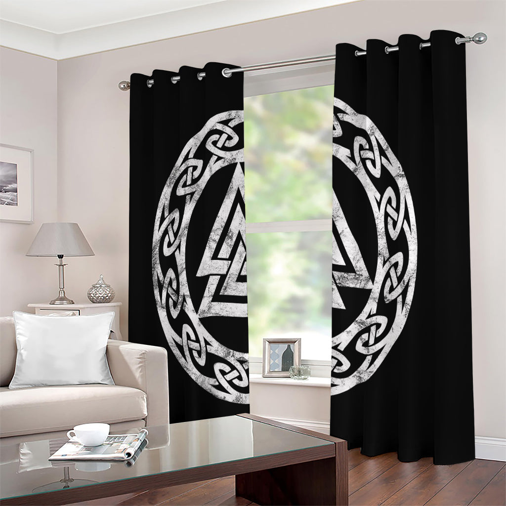 Viking Valhalla Symbol Print Extra Wide Grommet Curtains