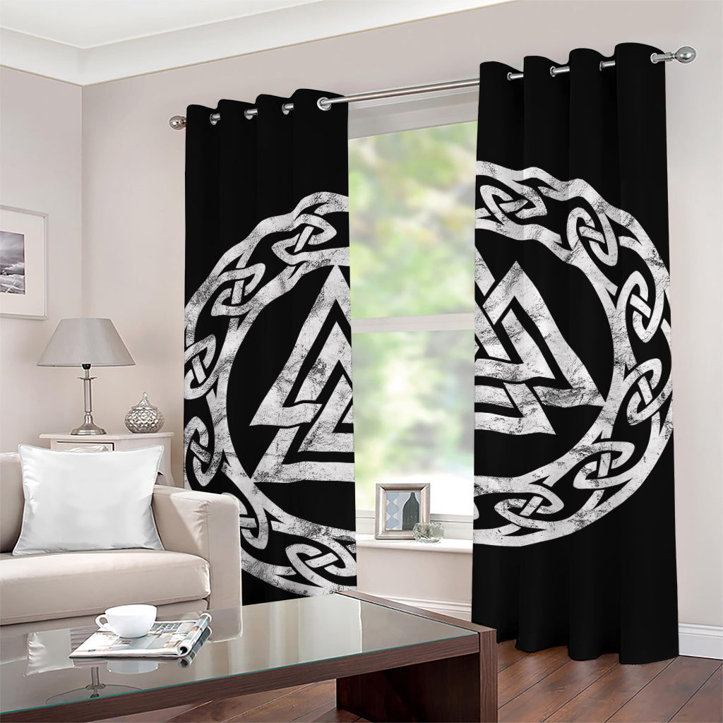 Viking Valhalla Symbol Print Grommet Curtains