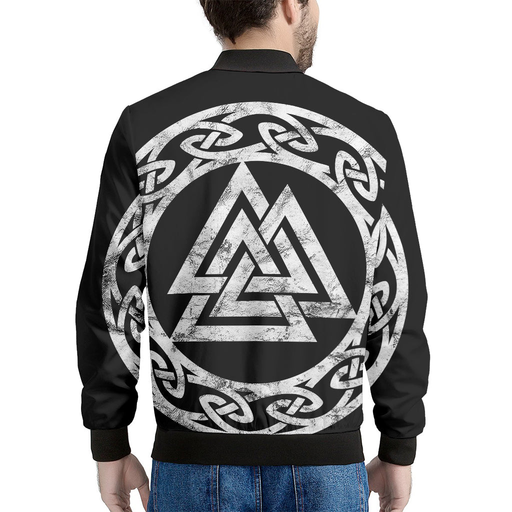 Viking Valhalla Symbol Print Men's Bomber Jacket