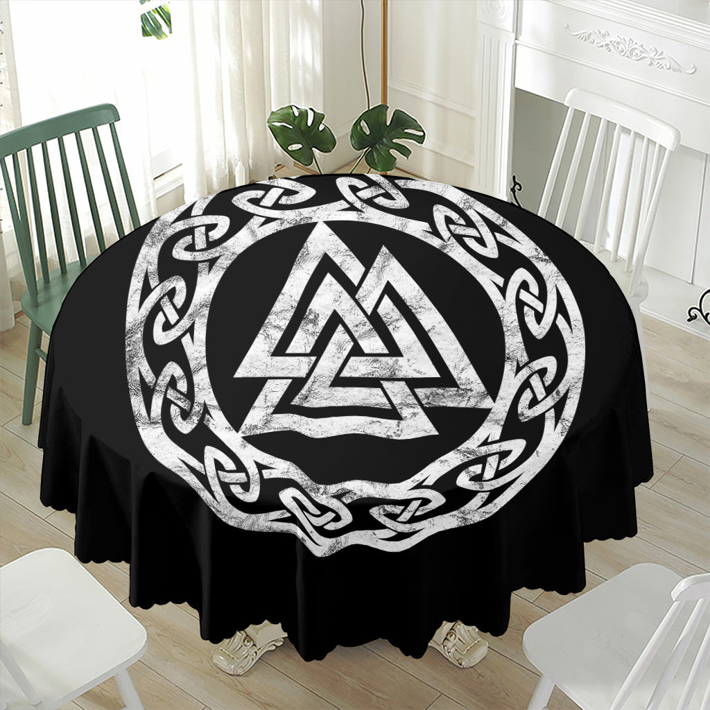 Viking Valhalla Symbol Print Waterproof Round Tablecloth