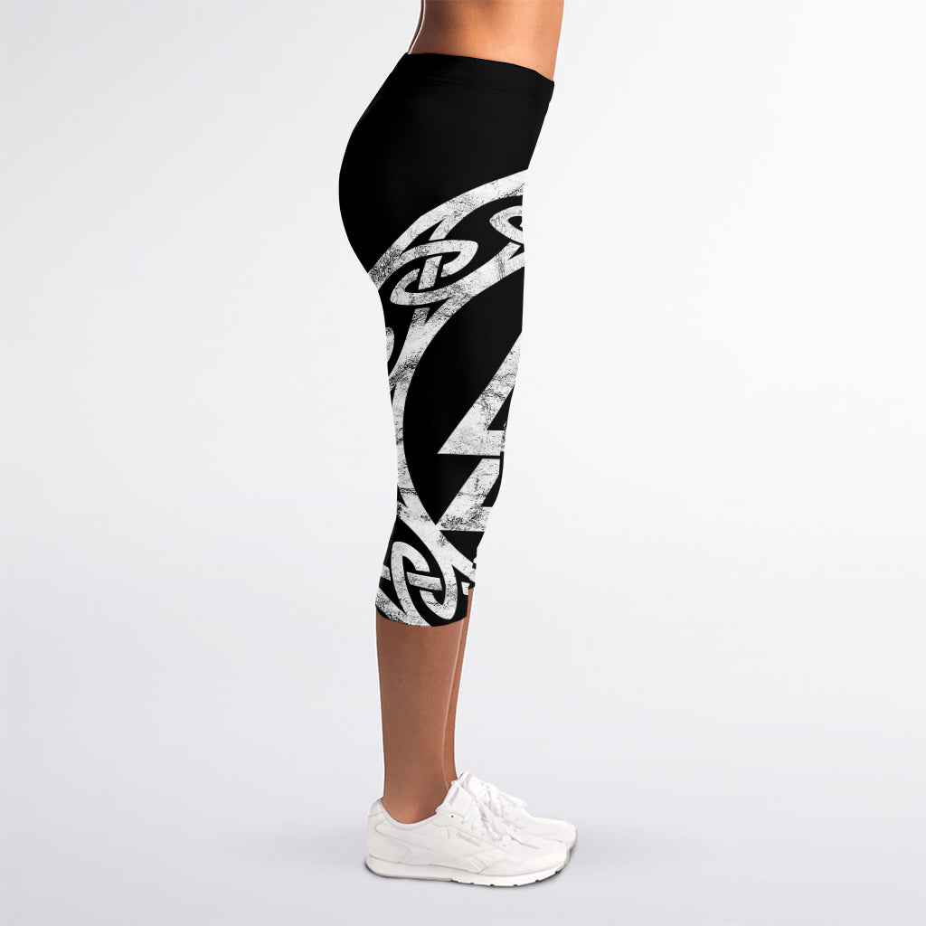 Viking Valhalla Symbol Print Women's Capri Leggings