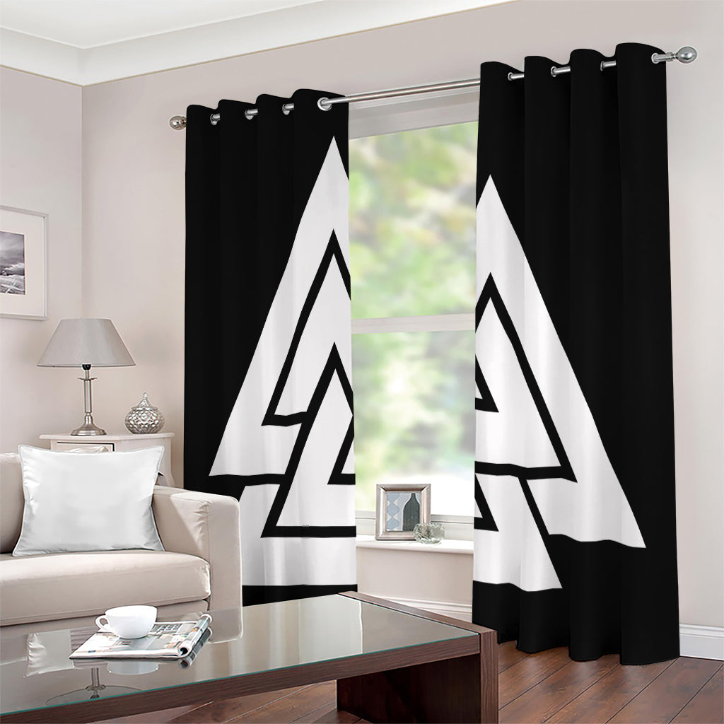Viking Valknut Symbol Print Extra Wide Grommet Curtains