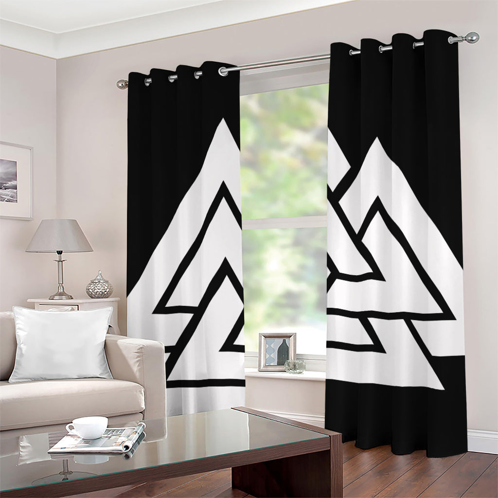 Viking Valknut Symbol Print Grommet Curtains
