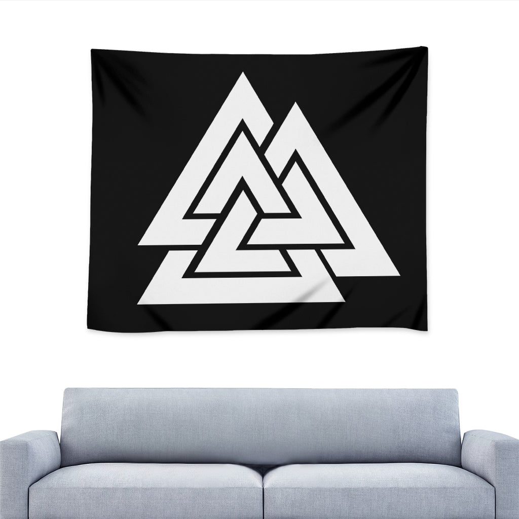 Viking Valknut Symbol Print Tapestry
