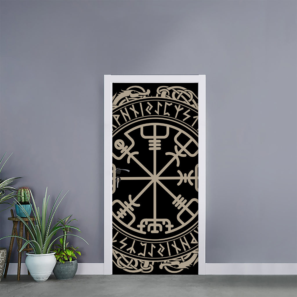 Viking Vegvisir Print Door Sticker