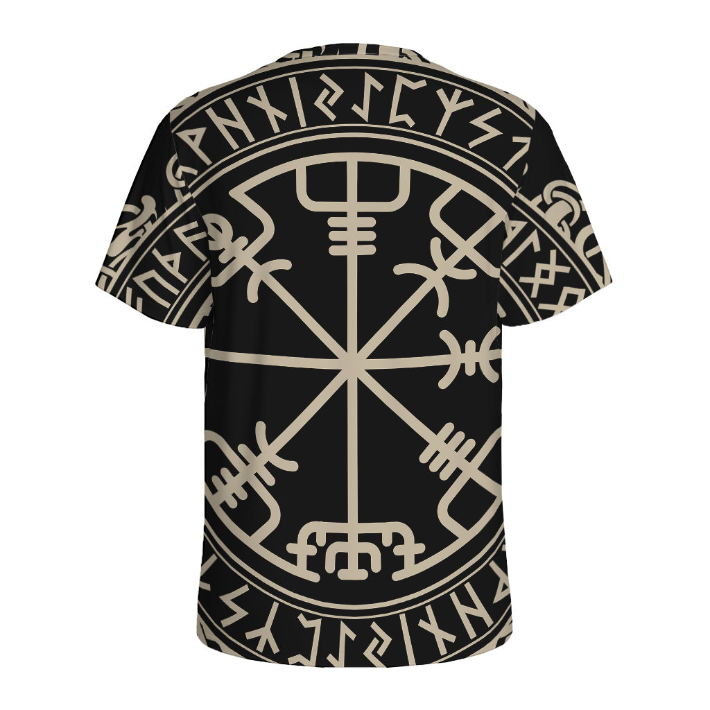 Viking Vegvisir Print Men's Sports T-Shirt