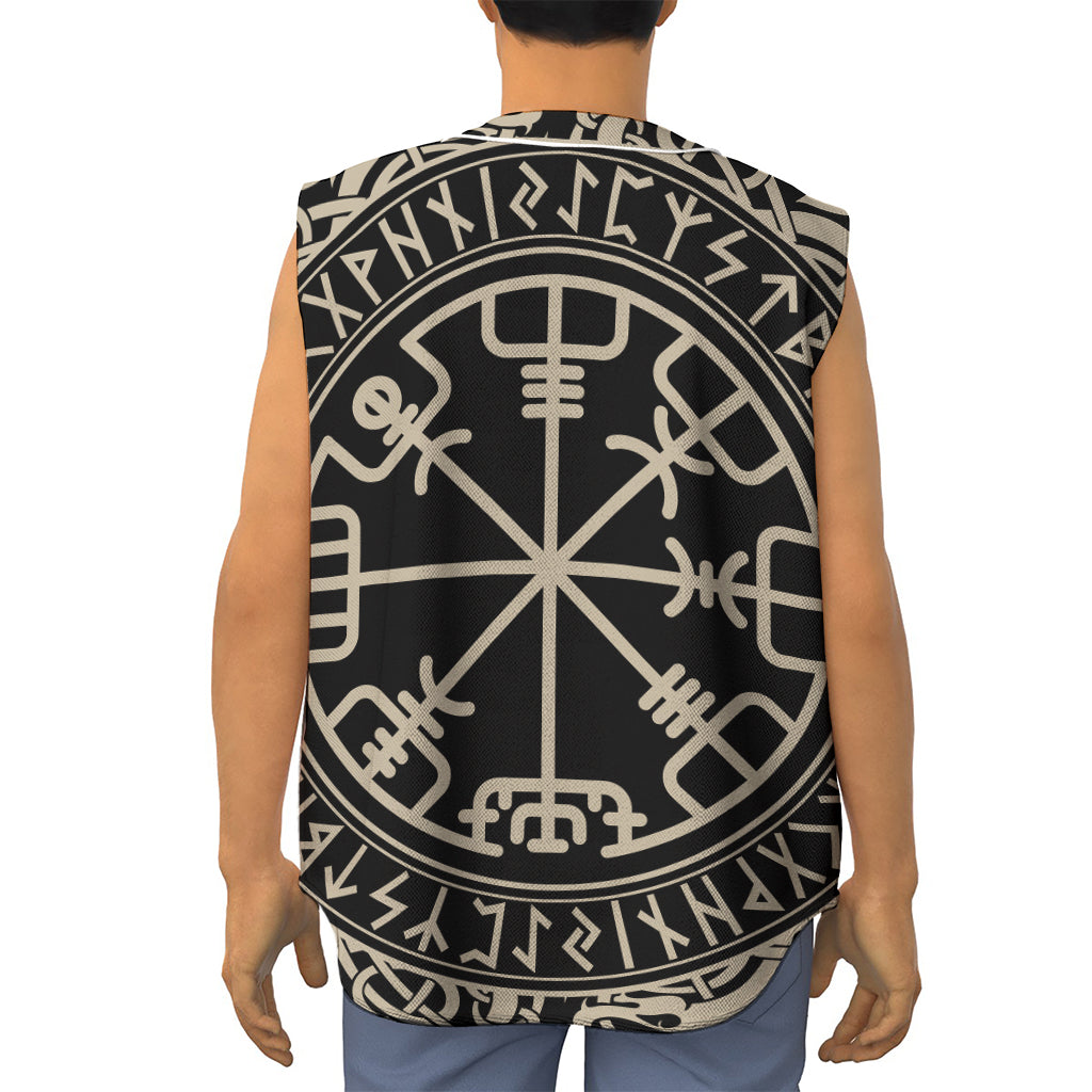 Viking Vegvisir Print Sleeveless Baseball Jersey