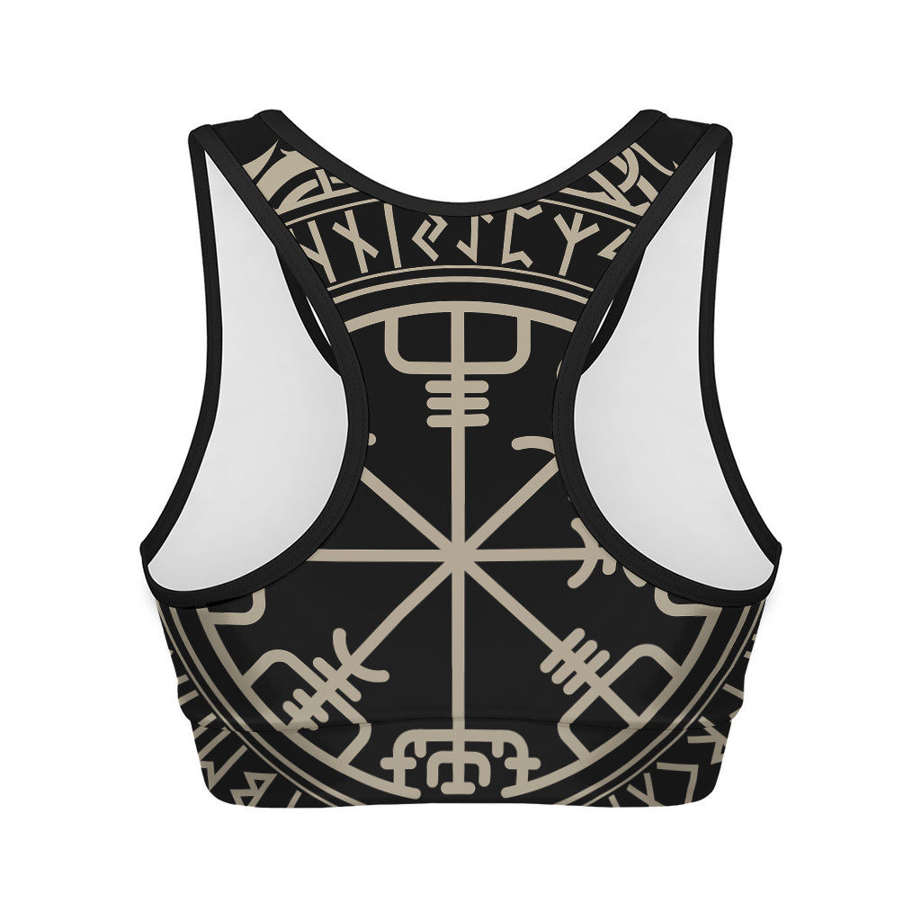 Viking Vegvisir Print Women's Sports Bra