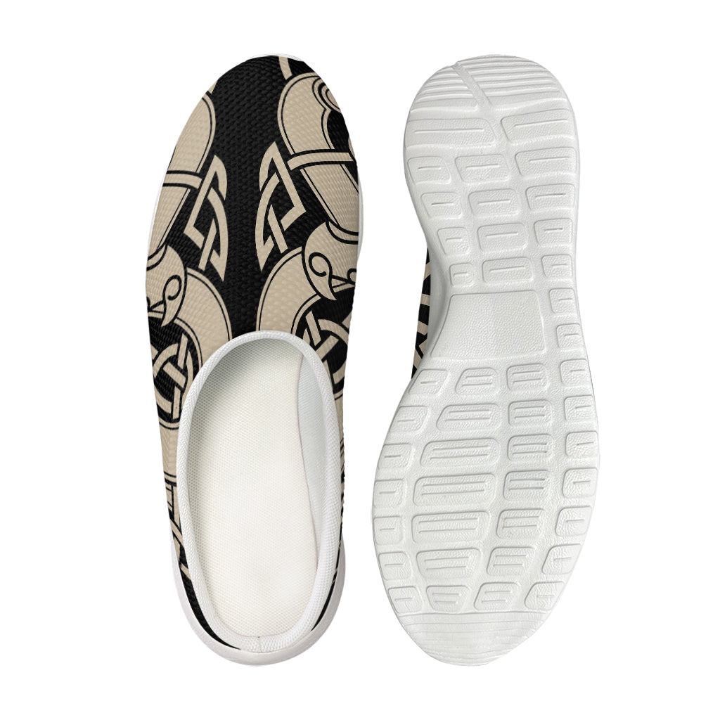 Viking Wolves Symbol Print Mesh Casual Shoes