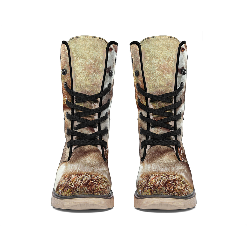 Vintage Alaskan Malamute Print Winter Boots