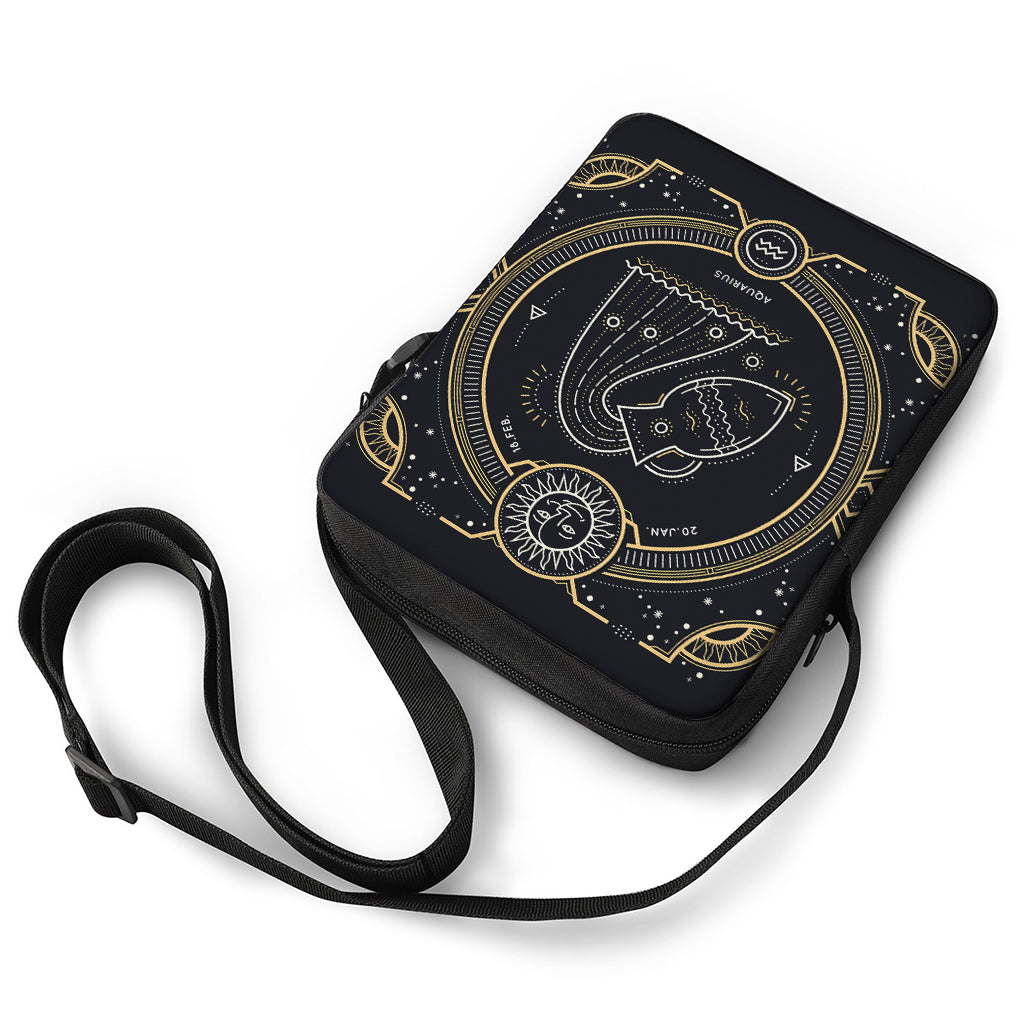 Vintage Aquarius Zodiac Sign Print Rectangular Crossbody Bag