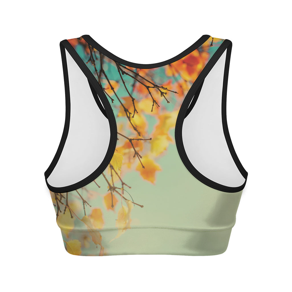Vintage Autumn Print Women's Sports Bra