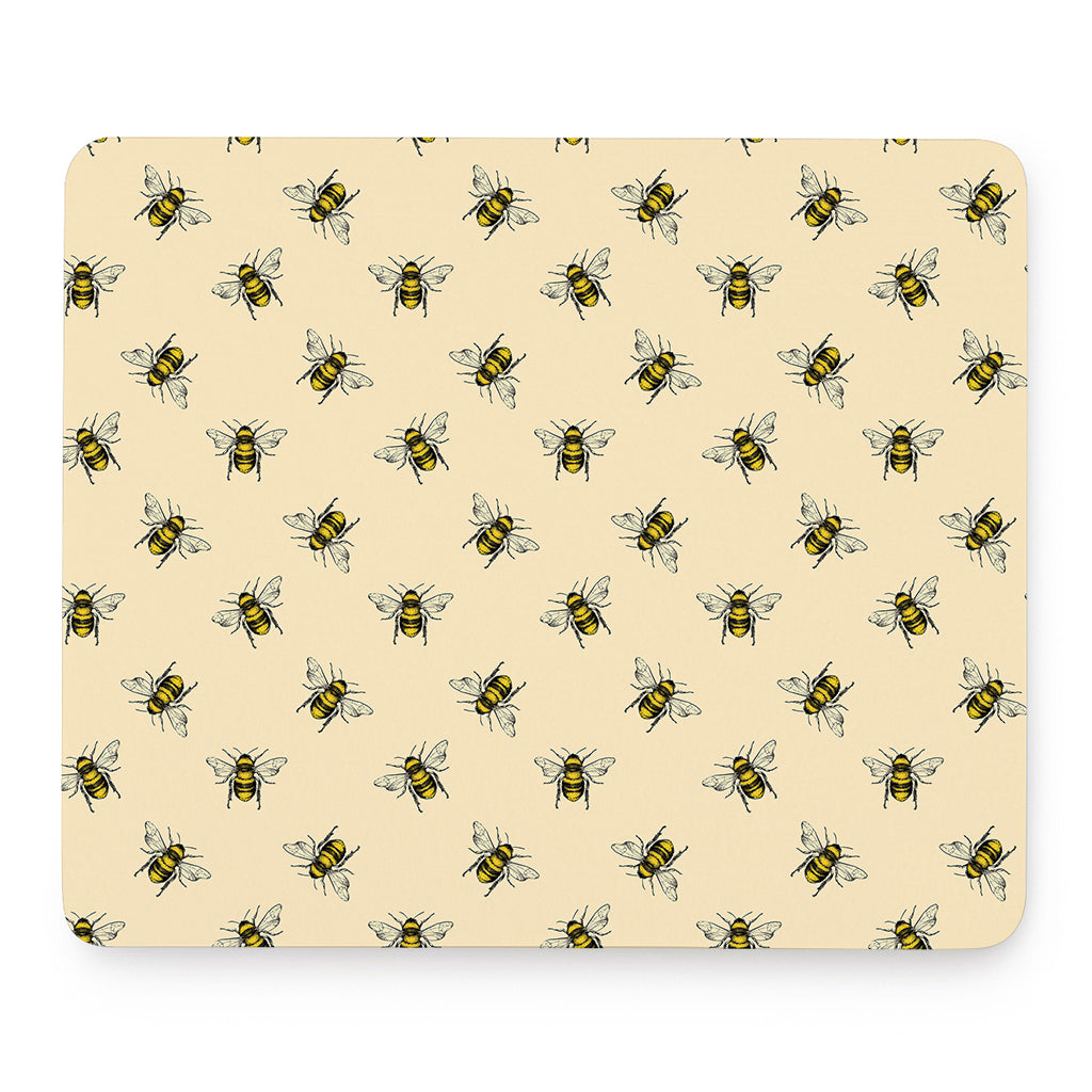Vintage Bee Pattern Print Mouse Pad