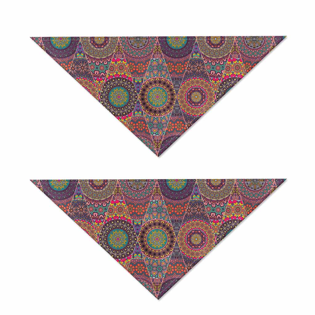 Vintage Bohemian Floral Mandala Print Dog Bandana