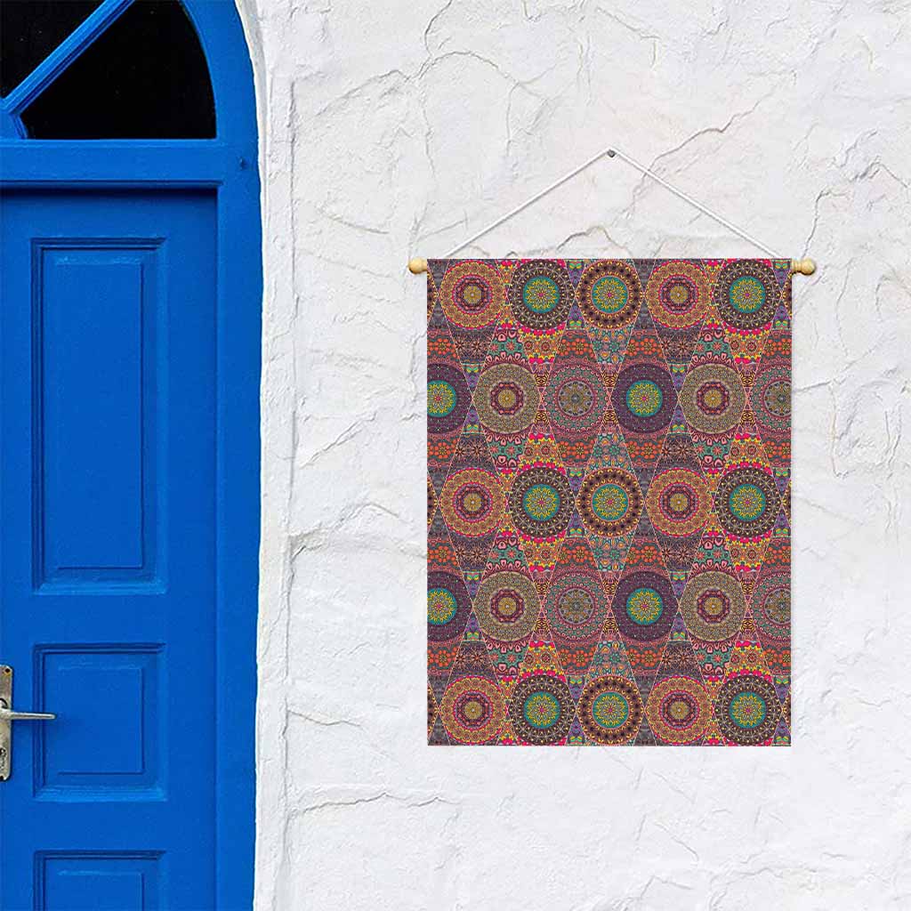 Vintage Bohemian Floral Mandala Print Garden Flag