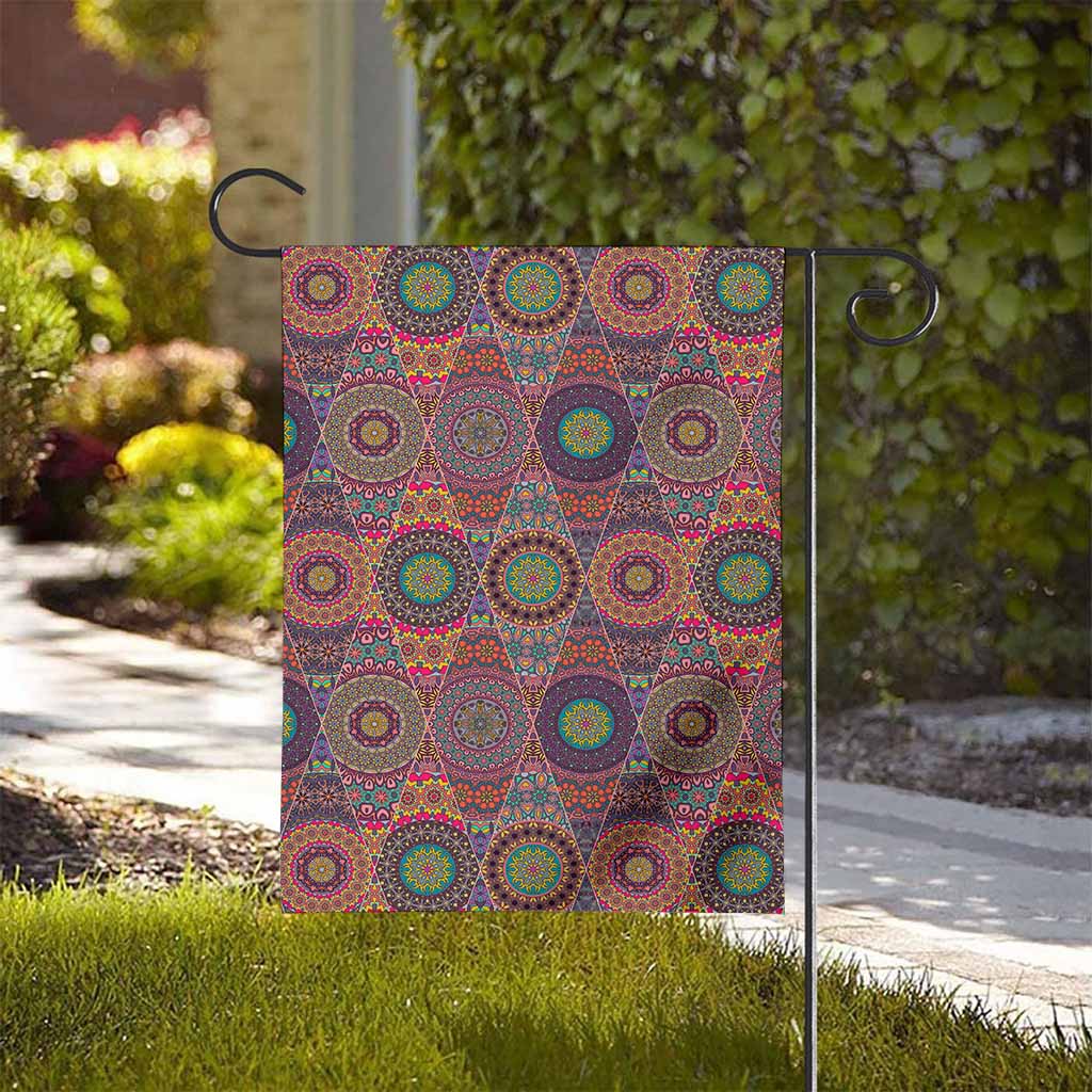 Vintage Bohemian Floral Mandala Print House Flag