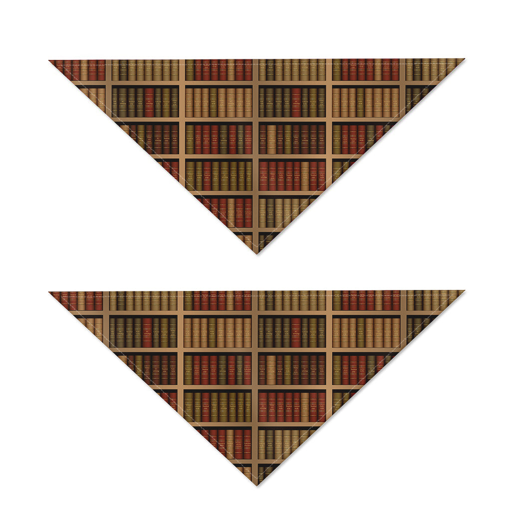 Vintage Bookshelf Pattern Print Dog Bandana