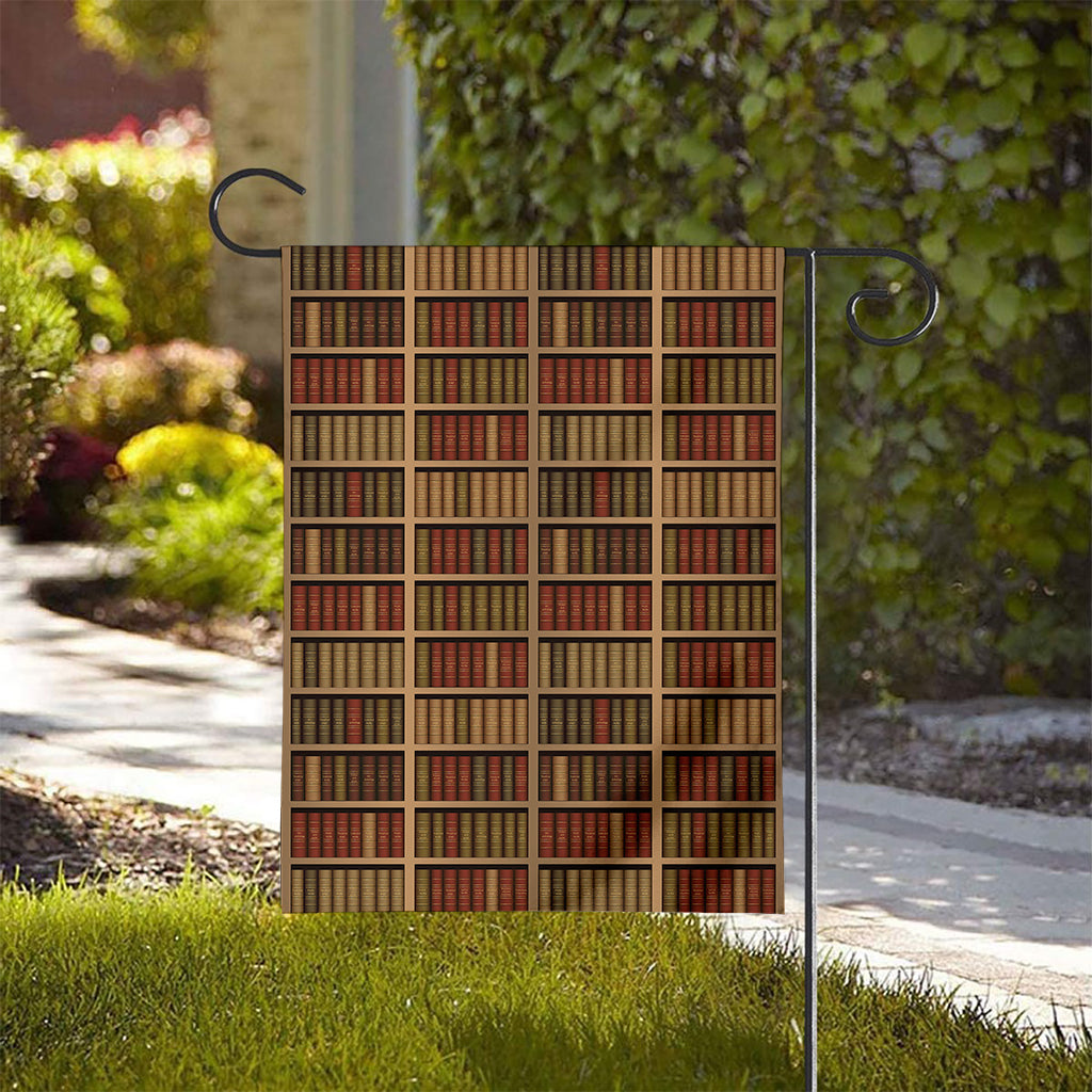 Vintage Bookshelf Pattern Print House Flag
