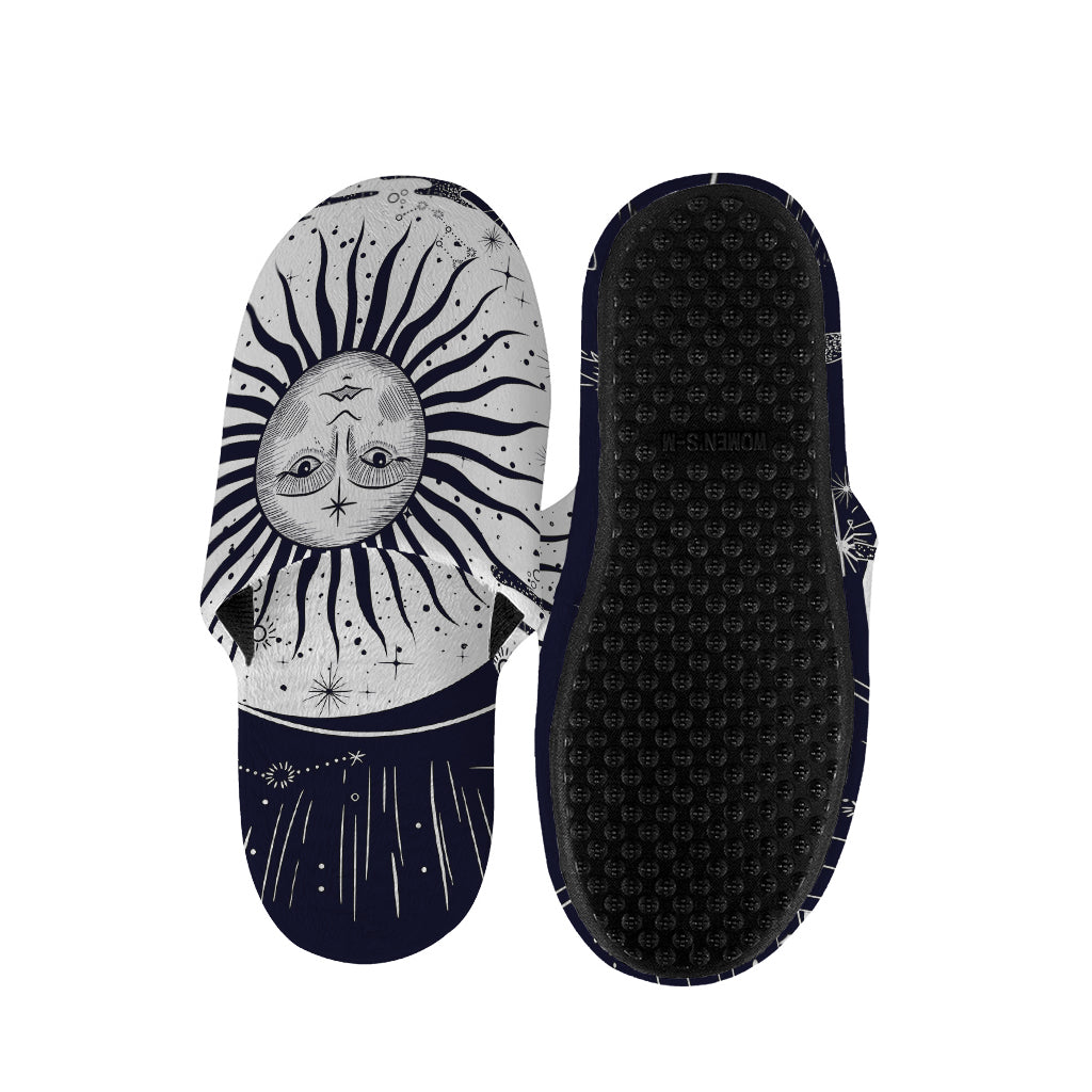 Vintage Celestial Sun Print Slippers