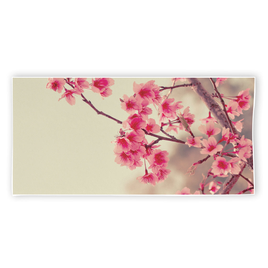 Vintage Cherry Blossom Print Beach Towel