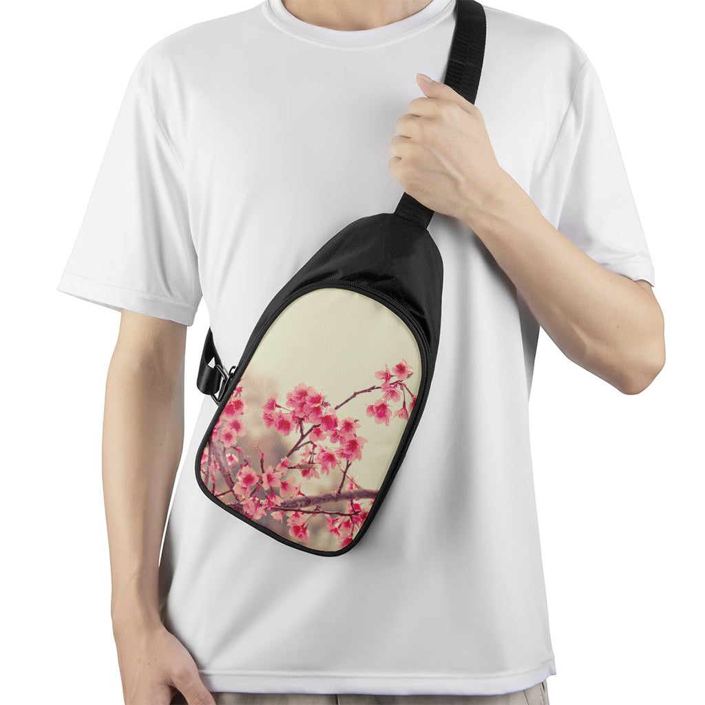 Vintage Cherry Blossom Print Chest Bag