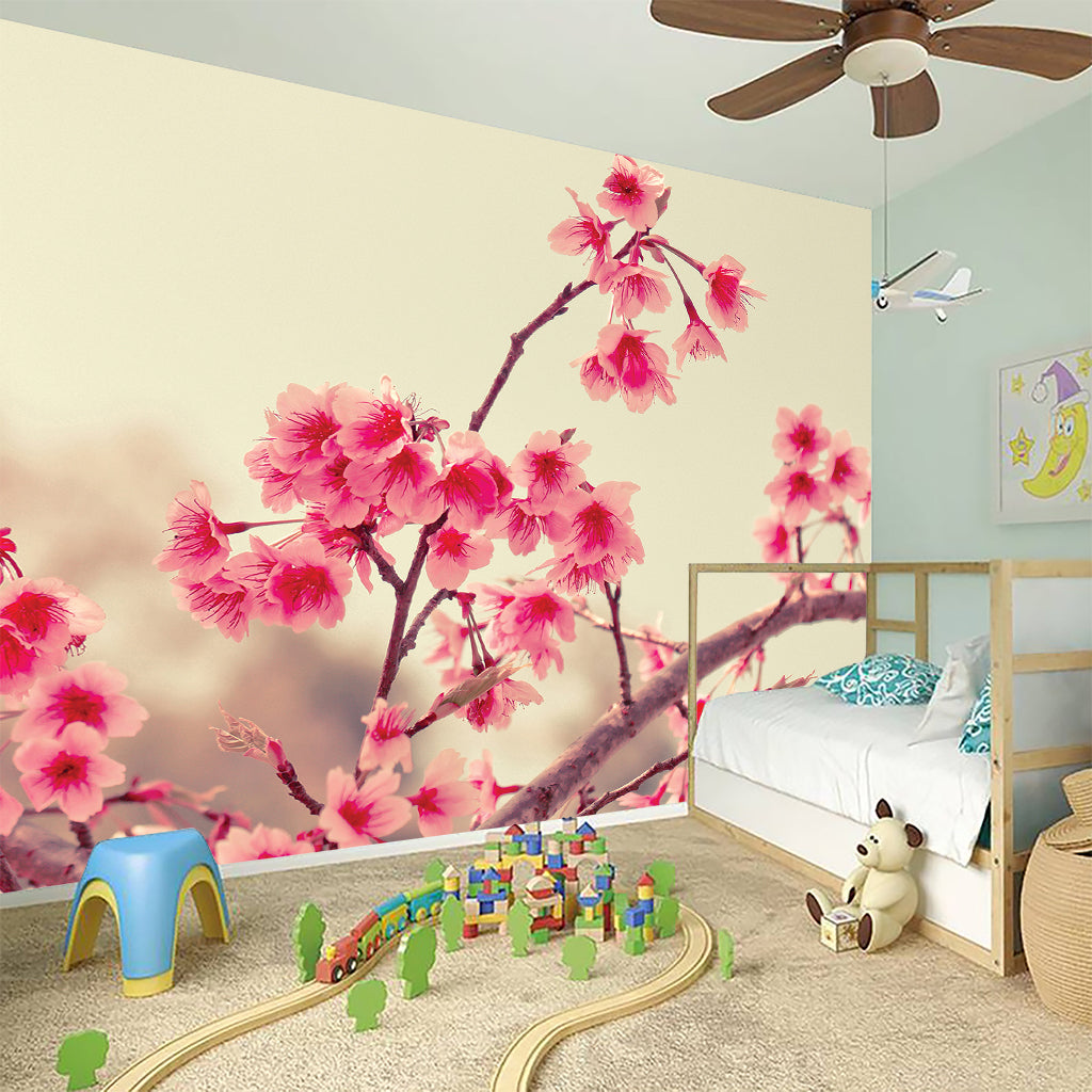 Vintage Cherry Blossom Print Wall Sticker