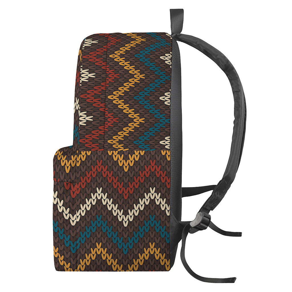 Vintage Chevron Knitted Pattern Print Backpack