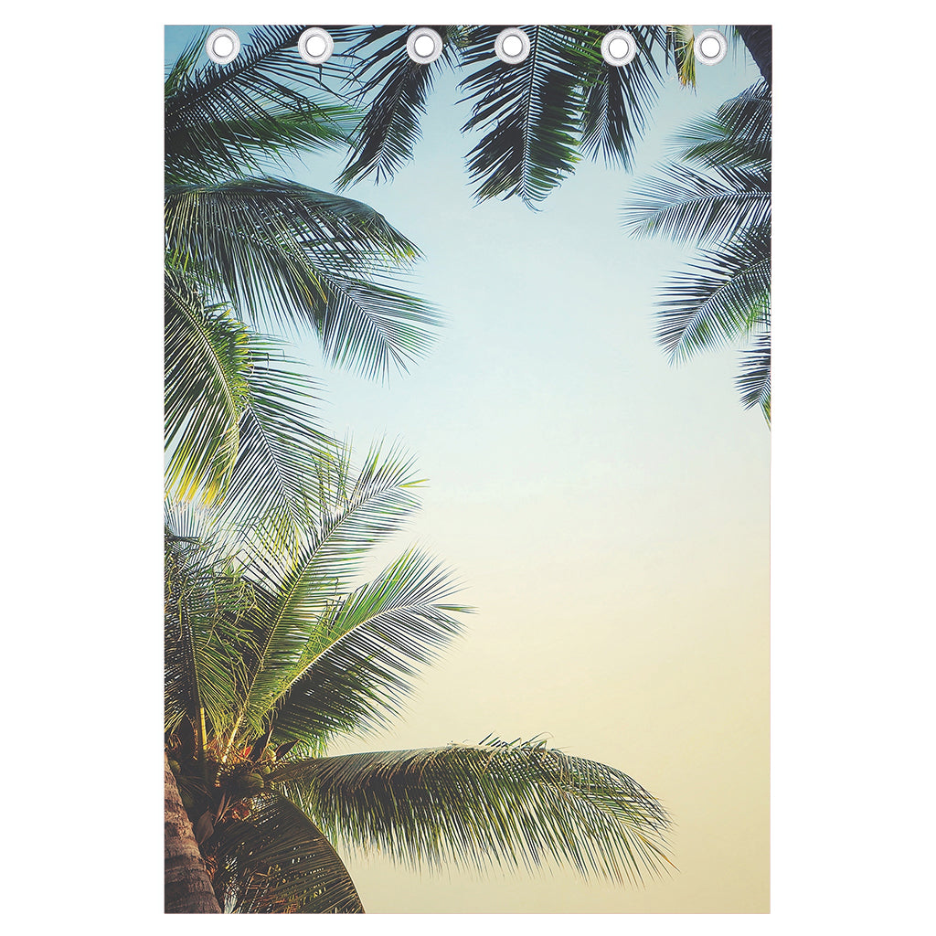 Vintage Coconut Tree Print Curtain